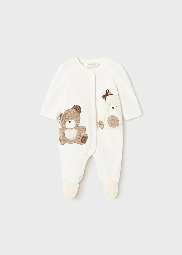 Mayoral Velour Onesie Style 2740 - Chickpea